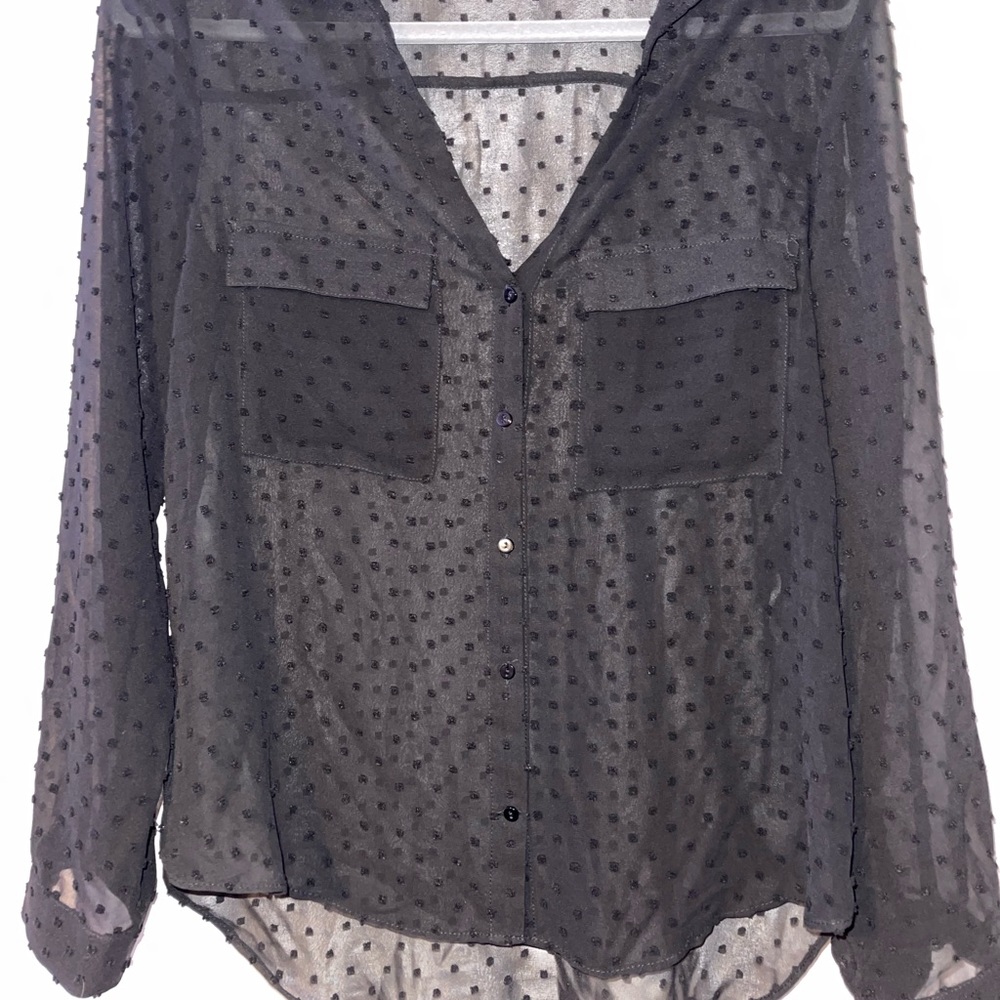 See-through blouse covered in cute black dots ▪️